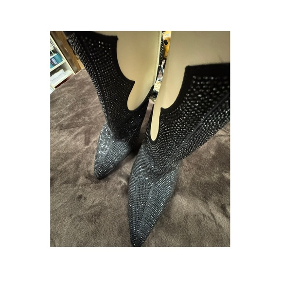 INC Elegant Black and Cream Over the knee Boots - Picture 6 of 10